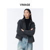 VIMAGE纬漫纪高级灰立领金属拉链设计慵懒感秋冬新款大衣外套V2403103 商品缩略图5