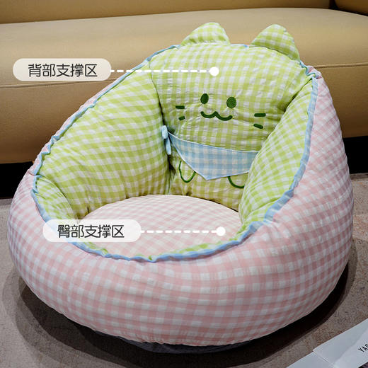 自然醒三维立体PP棉方巾喵格子蒲团坐垫QYL 商品图1