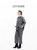LIYIHAN 2025秋冬新款通勤羊毛衬衫灰色女时尚套装小众设计感 商品缩略图3