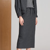 EITIE爱特爱弹力丈根腰头设计本布系带直筒版型羊毛半裙8406107 商品缩略图2