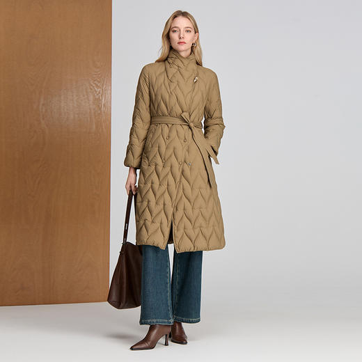 EITIE爱特爱左衽交叠轻薄长款冬季保暖时尚羽绒服8411108 商品图2