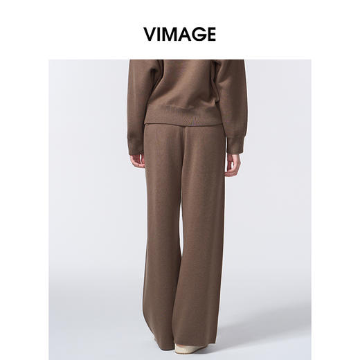 VIMAGE纬漫纪时尚减龄抽绳秋冬新款保暖针织裤V2401108 商品图5