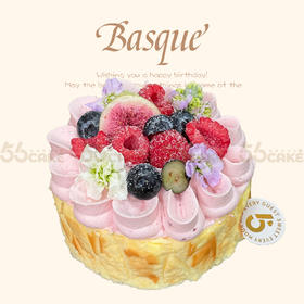 树莓蓝莓巴斯克蛋糕（约5英寸，直径11cm左右）