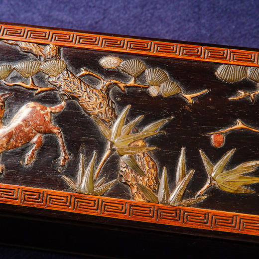 清代宫廷紫檀木百宝嵌画盒 商品图4