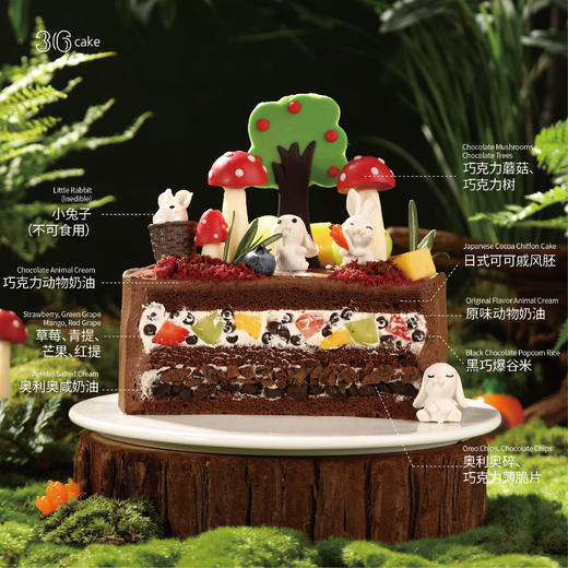 萌兔秘境·巧克力鲜果脆脆蛋糕，可选1.5/2.5/6磅 商品图3