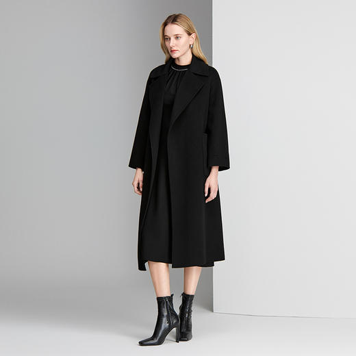 EITIE爱特爱纯羊毛羊绒混纺面料手感温润柔软长款西装领大贴袋设计冬季新款保暖大衣8414109 商品图1