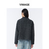 VIMAGE纬漫纪高级灰立领金属拉链设计慵懒感秋冬新款大衣外套V2403103 商品缩略图4