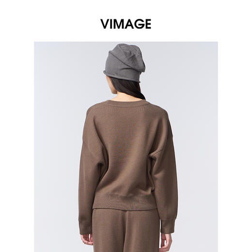 VIMAGE纬漫纪通勤时尚休闲风秋冬新款针织衫V2401110 商品图4