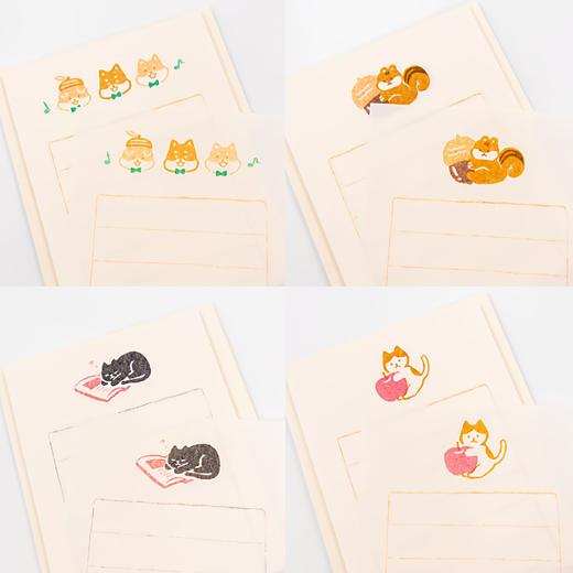 【现货】日本秋季限定美浓和纸便签贴纸信纸柴犬猫日本制 商品图4