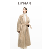 LIYIHAN 2025年秋冬季新款职场通勤羊绒大衣外套咖色女小众设计感 商品缩略图2