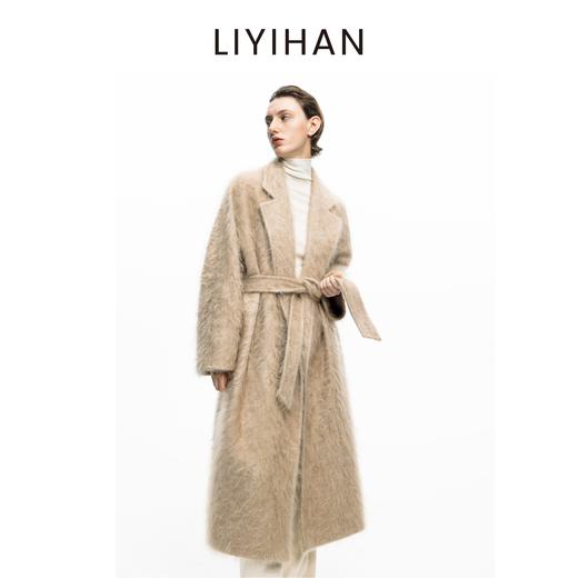 LIYIHAN 2025年秋冬季新款职场通勤羊绒大衣外套咖色女小众设计感 商品图2