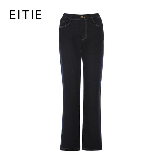 EITIE爱特爱天丝仿牛仔面料质感滑爽舒适直筒裤子8305015 商品图3
