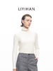 LIYIHAN2025年秋冬新款莫代尔高领长袖T恤白色女打底衫小众设计感 商品缩略图1
