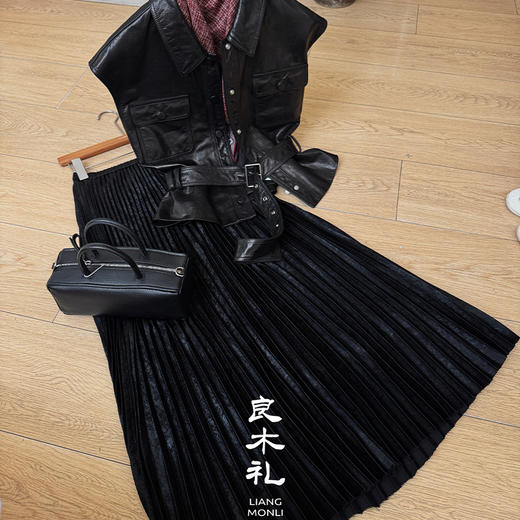 良木礼光泽感百褶裙（Q2584174） 商品图4