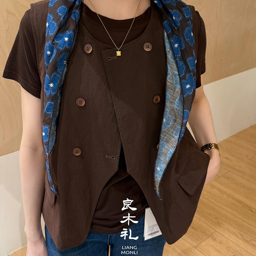 【特价不退不换】【预售7天】良木礼休闲丝巾马甲（Q2591217F） 商品图0