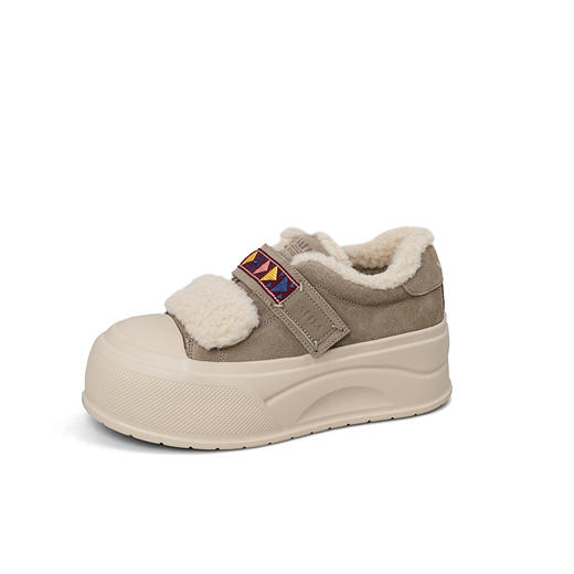 Safiya/索菲娅2025艺术家联名魔术贴厚底保暖百搭轻便增高毛毛鞋SFD411A150 商品图8