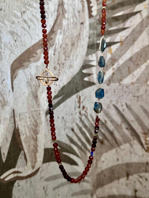 SpoiledBrat Jewelry 14K注金渐变石榴石蓝晶石长链 商品图1