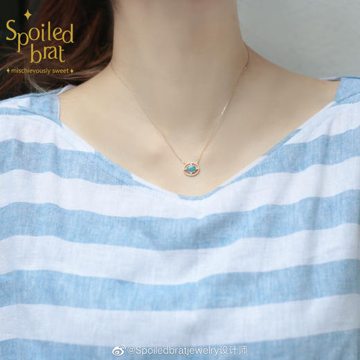 SpoiledBrat Jewelry 18K金欧泊钻石恒星项链 商品图5