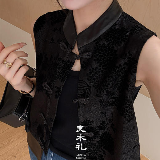 【不退不换】【预售7天】良木礼绵羊皮国风马甲（Q2591614） 商品图3