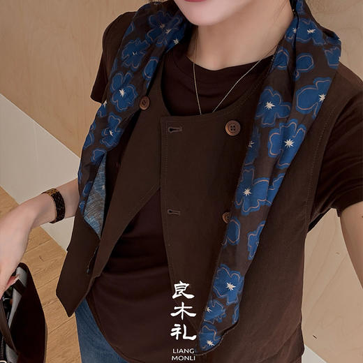 【特价不退不换】【预售7天】良木礼休闲丝巾马甲（Q2591217F） 商品图3