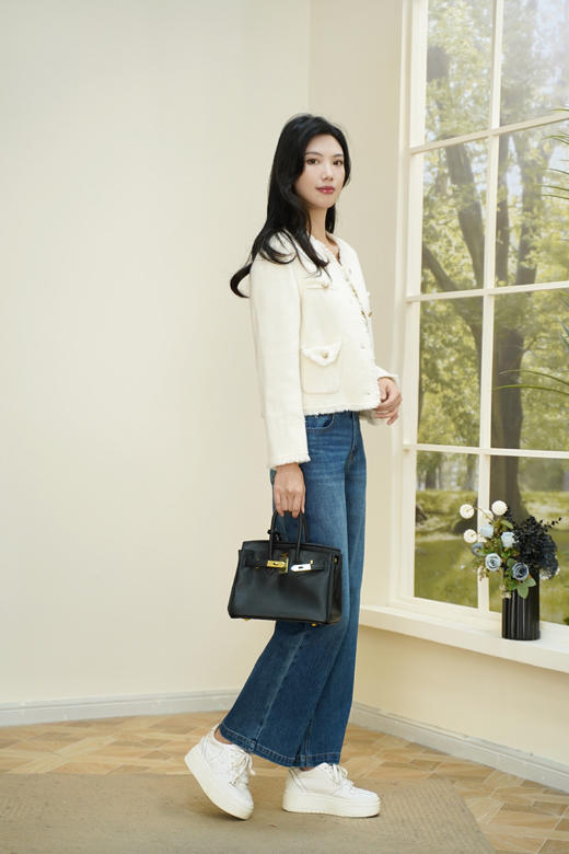 现货 臣禾	【香风呢大衣】正肩须边羊毛呢外套	JZ254080475 商品图4