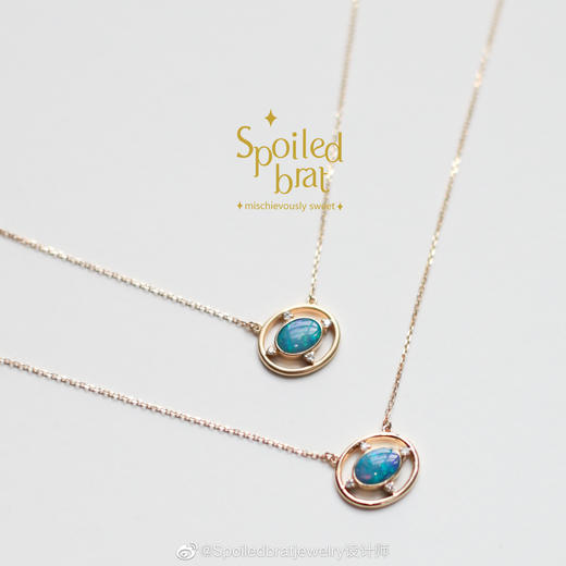 SpoiledBrat Jewelry 18K金欧泊钻石恒星项链 商品图2