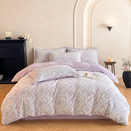 【换季出清】自然醒高克重雕花绒四件套加厚牛奶绒四件套新款珊瑚绒冬季法兰绒床单被套床上用品NH167 商品图1