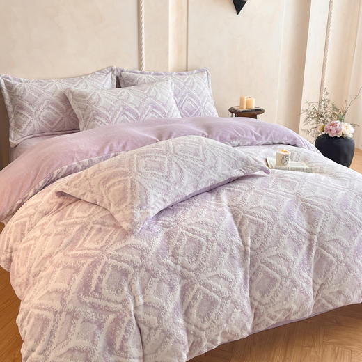 【换季出清】自然醒高克重雕花绒四件套加厚牛奶绒四件套新款珊瑚绒冬季法兰绒床单被套床上用品NH167 商品图2