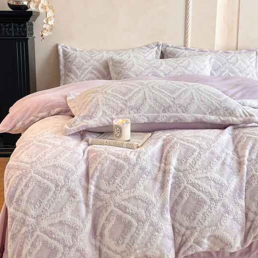 【换季出清】自然醒高克重雕花绒四件套加厚牛奶绒四件套新款珊瑚绒冬季法兰绒床单被套床上用品NH167 商品图3