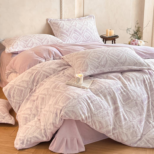 【换季出清】自然醒高克重雕花绒四件套加厚牛奶绒四件套新款珊瑚绒冬季法兰绒床单被套床上用品NH167 商品图8