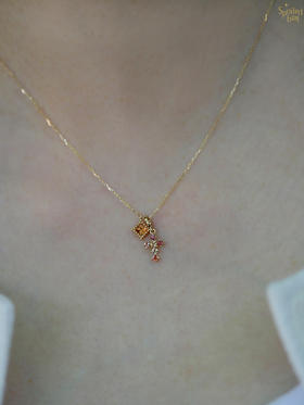 SpoiledBrat Jewelry 18K金橘色蓝宝石十字架项链