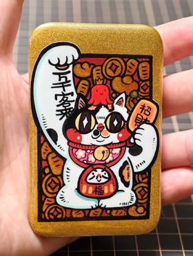 泡面猫丨马口铁徽章方双闪