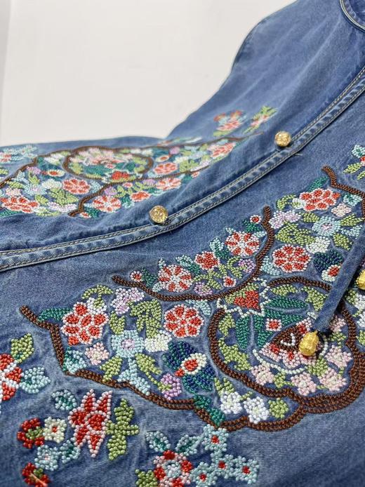 12.12错过没有！清货不退MRFEITO品牌女装！！3486重工刺绣100%天丝新中式牛仔衬衣外套-喜出 商品图2