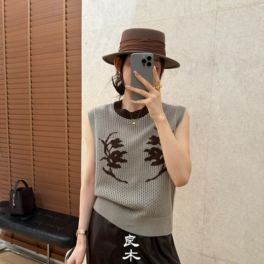 【不退不换】良木礼羊毛镂空背心（Q2592240） 商品图2
