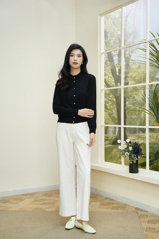 现货秒发 臣禾	【小美满开衫】木耳边领羊毛衬衫可机洗100%绵羊毛针织开衫 	JZ253090675 商品图7