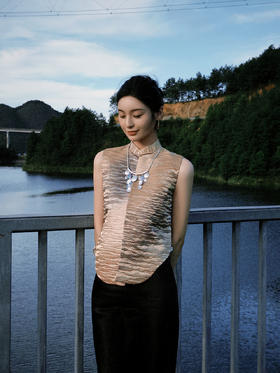 盛唐牡丹盛奢系列 | 海浪织金纹西阵织马甲