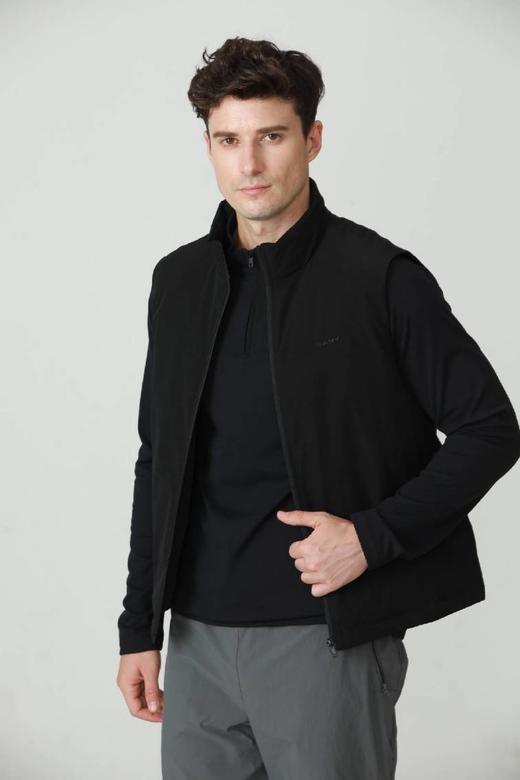 SANY男士短款立领轻量保暖羽绒马甲320C-黑色 商品图0