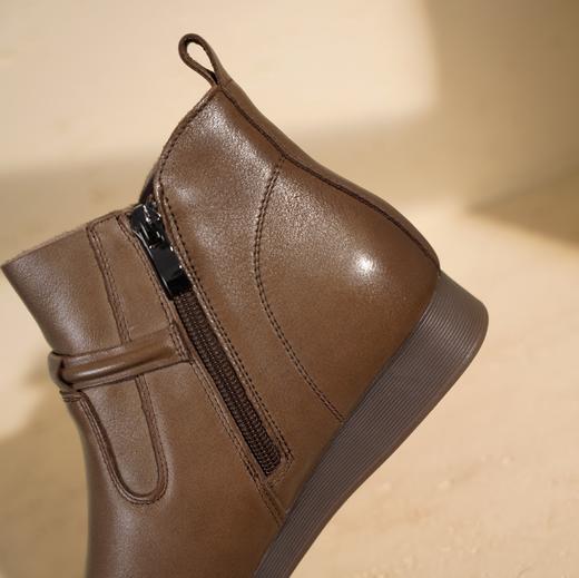 西村名物2025年冬季新款复古单靴平底坡跟显瘦切尔西靴T25DS49221 商品图9