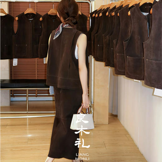 【预售7天】良木礼山羊皮鱼尾半裙（Q8141） 商品图6