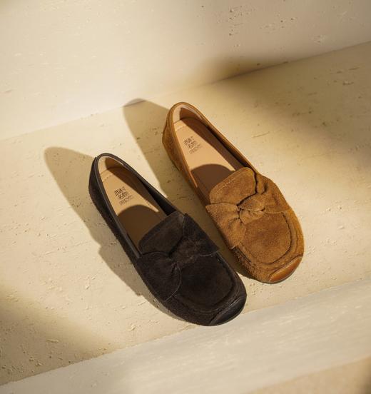 西村名物2025年秋冬新蝴蝶结薄地英伦风一脚蹬懒人豆豆鞋乐福鞋T25CE31741 商品图6