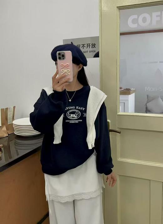 清了！清！不支持退货【自营】【工艺系列卫衣】刺绣款～95%棉重工狗狗字母绣花单件卫衣-喜出 商品图6