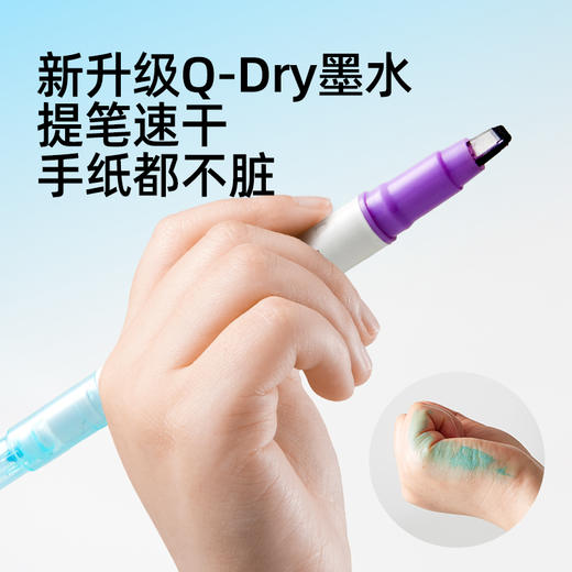 美乐童年变变荧光笔彩色划重点小学生专用初中生标记笔大容量可擦可变色高颜值ins风可视窗可叠色双头记号笔 商品图6