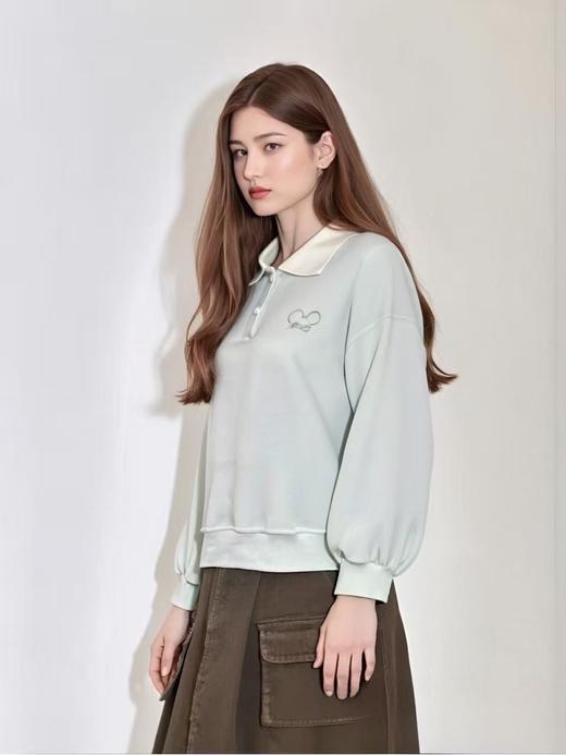 【工艺系列卫衣】刺绣款～95%棉拼色领米奇牙刷绣卫衣-喜出 商品图2
