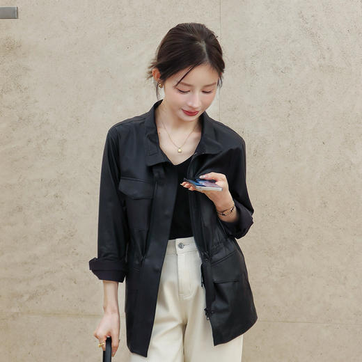 良木礼绵羊皮立领皮衣（Q8137） 商品图0