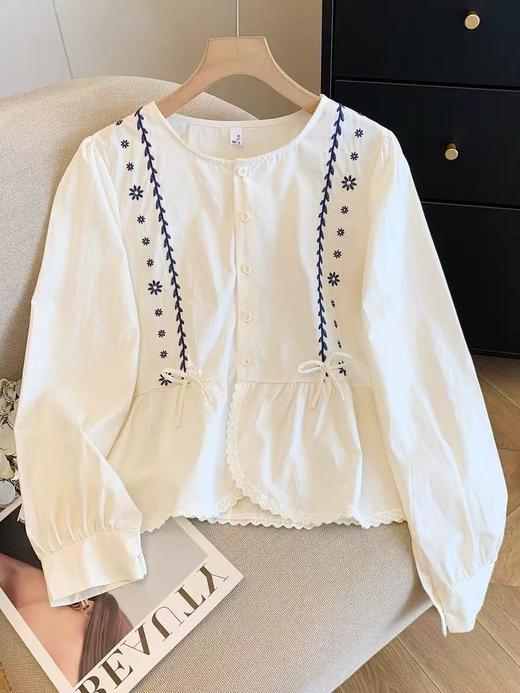 春季推荐2026→【自营】清货不退 绣花~【重工刺绣小衫】6533秋季新品重工绣花长袖小衫-喜出 商品图5