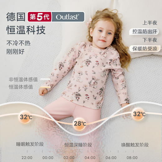 【2025秋冬新品】ibaby×outlast太空科技恒温抑菌针织轻暖圆领儿童家居服套装 商品图1