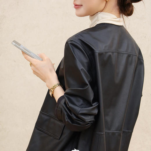 良木礼绵羊皮圆领夹克（Q8135） 商品图2