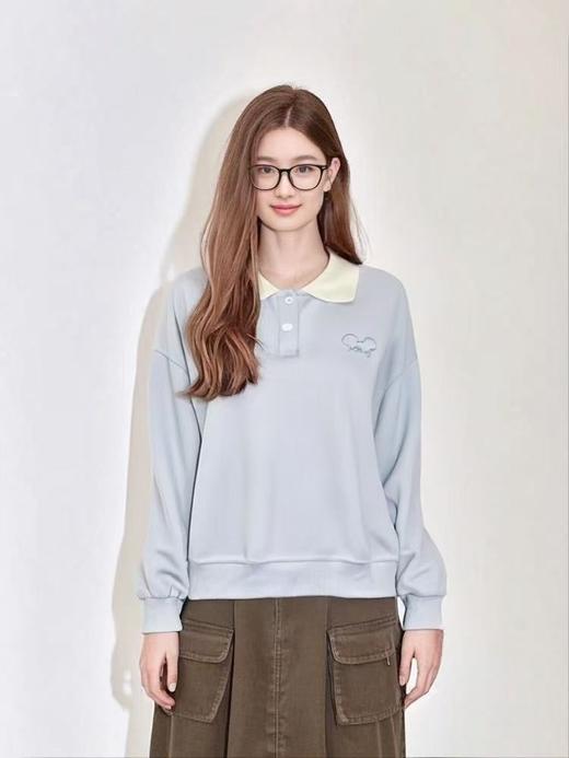 【工艺系列卫衣】刺绣款～95%棉拼色领米奇牙刷绣卫衣-喜出 商品图3