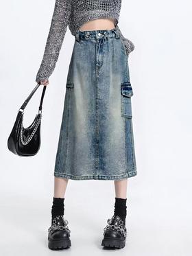 12.12错过没有！清货不退MRFEITO品牌女装！！3618设计感时装牛仔半身裙-喜出