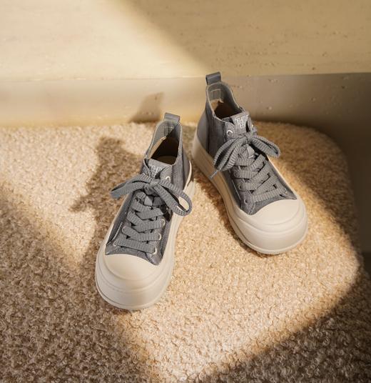 西村名物2025年冬季新款复古牛皮休闲短靴拼接系带休闲马丁靴T25DS49321 商品图7